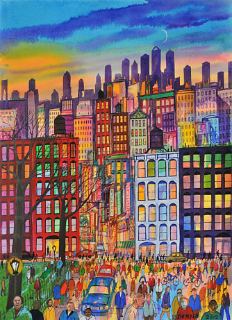 John Dorish watercolor NYC