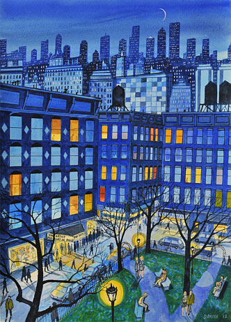 John Dorish watercolor NYC