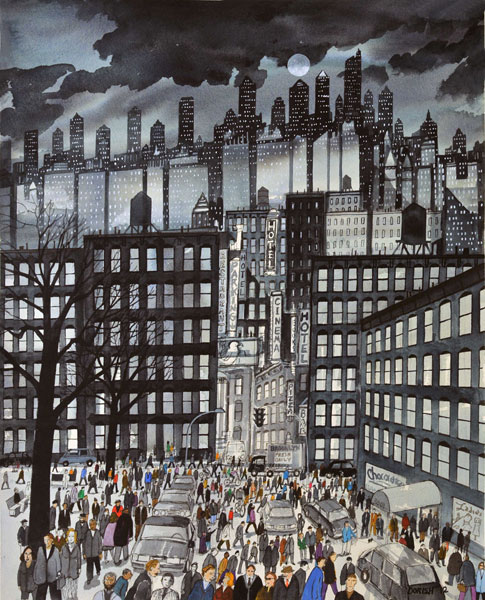 John Dorish watercolor NYC