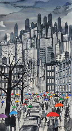 John Dorish watercolor NYC